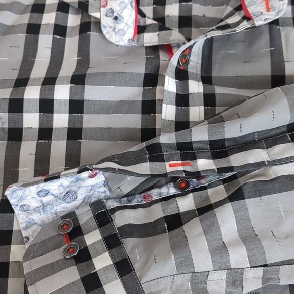 Jermyn & Bond Men’s Black White Button Down Flip Cuff Shirt - Picture 5 of 12